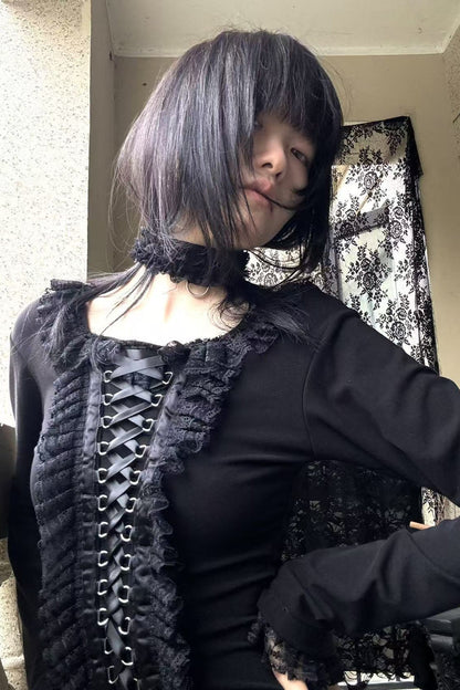 Shirt Pumpkin Lace Bottom Pants Velvet