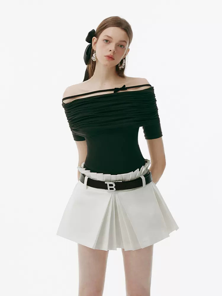 スタイルスカート ホワイト プリーツ ピュア フリル イレギュラー バレエ