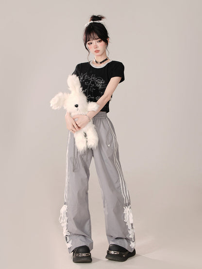 Black Little Short Angel Short Design Tops