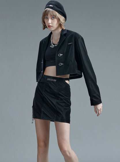 Veste de costume courte en cuir