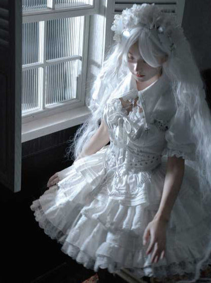 Dress Short Cross Contract Sweetheart Gothic