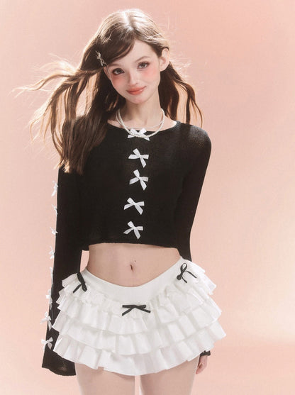 Chic Girly Top Sweet Ribbon French