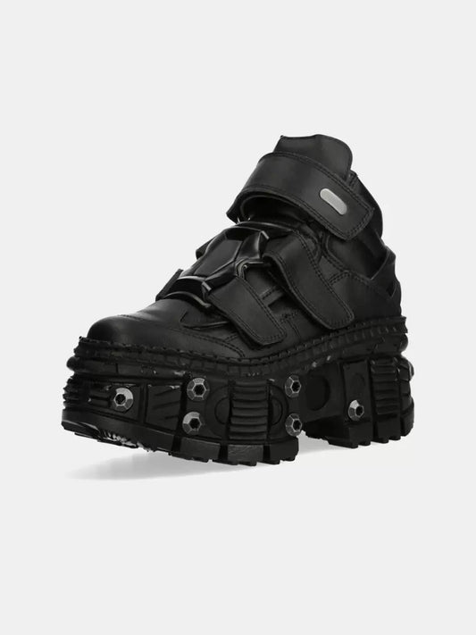 Shoes Sole Dark Tank Punk Leather Retro Style Platform