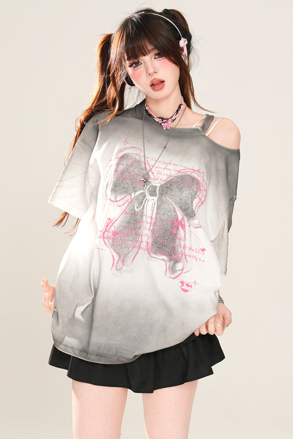 Trägerloses T-Shirt mit Schleife Melody
