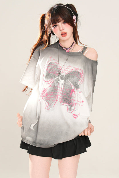Trägerloses T-Shirt mit Schleife Melody