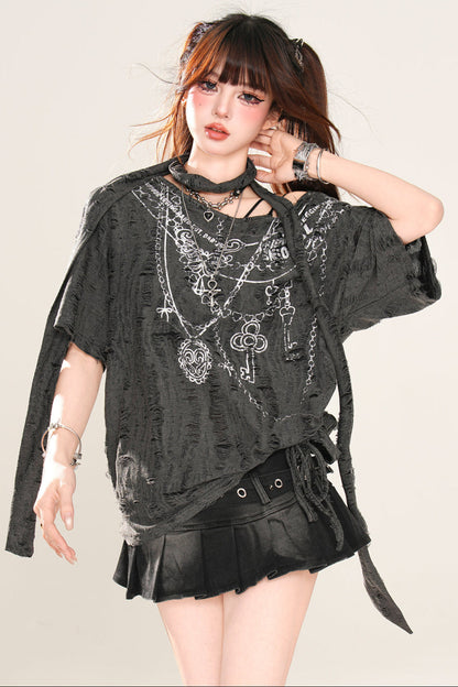 one-shoulder loose tops Mine