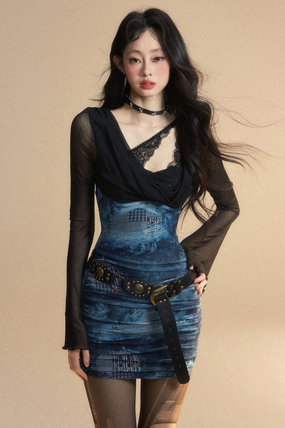 Tight Dress Lady Rim Chic Mini