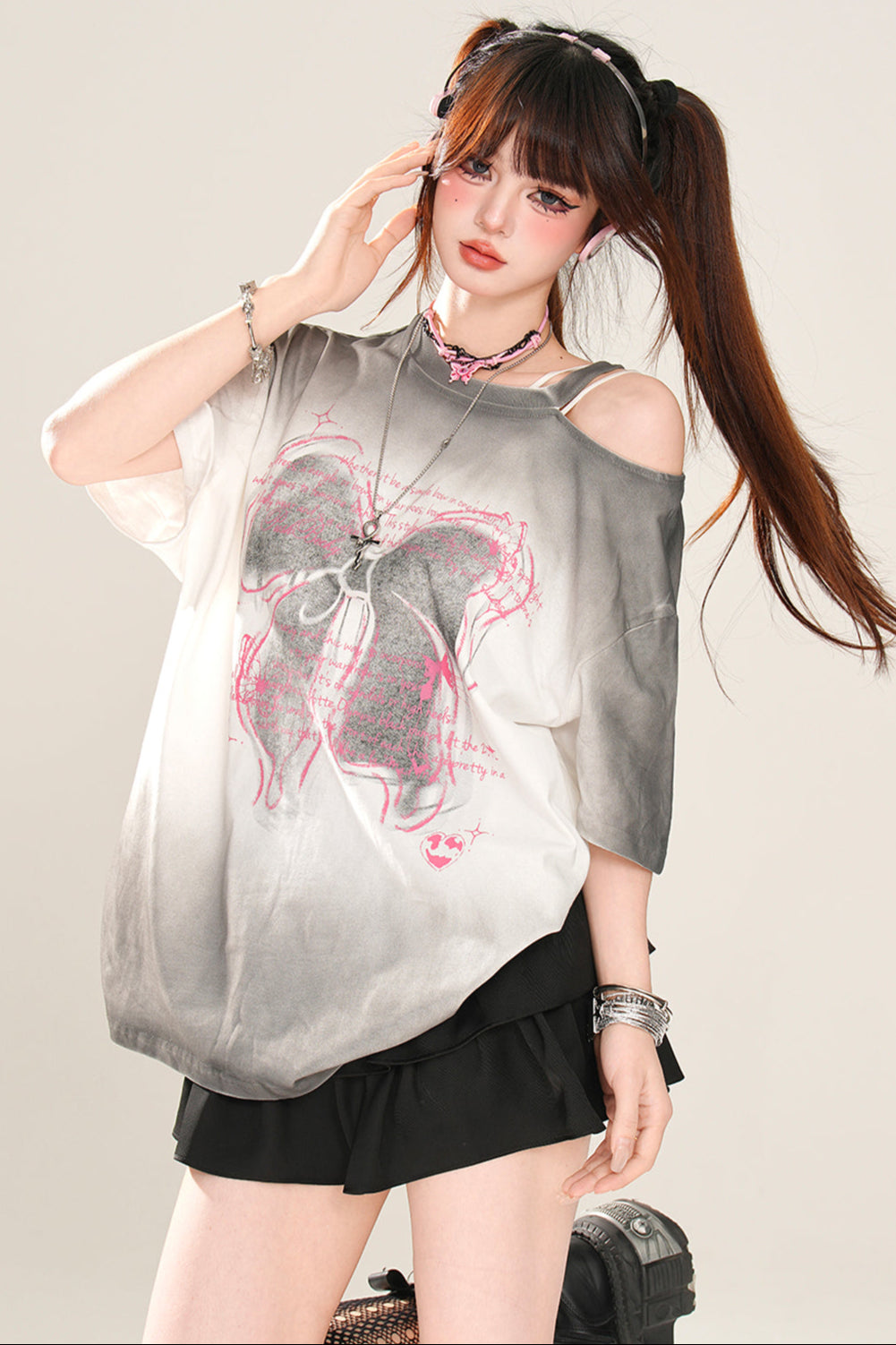 Trägerloses T-Shirt mit Schleife Melody