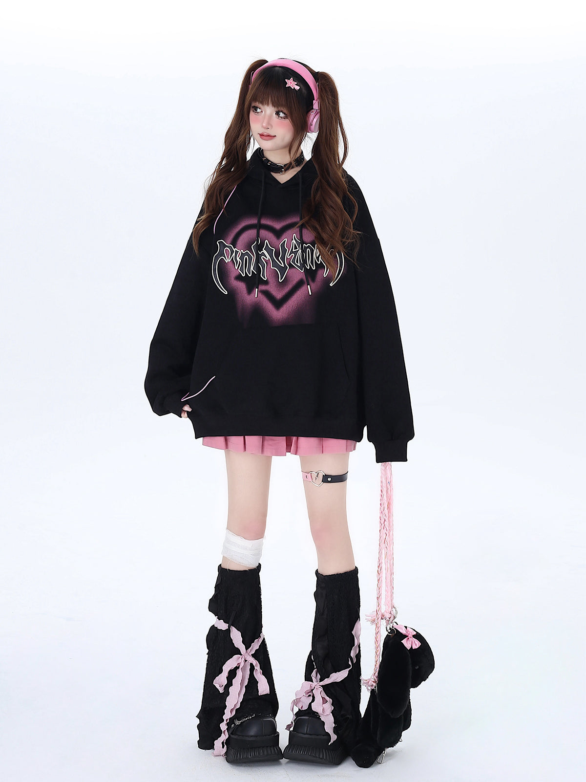 Sweat à capuche surdimensionné avec lettres « Love American »