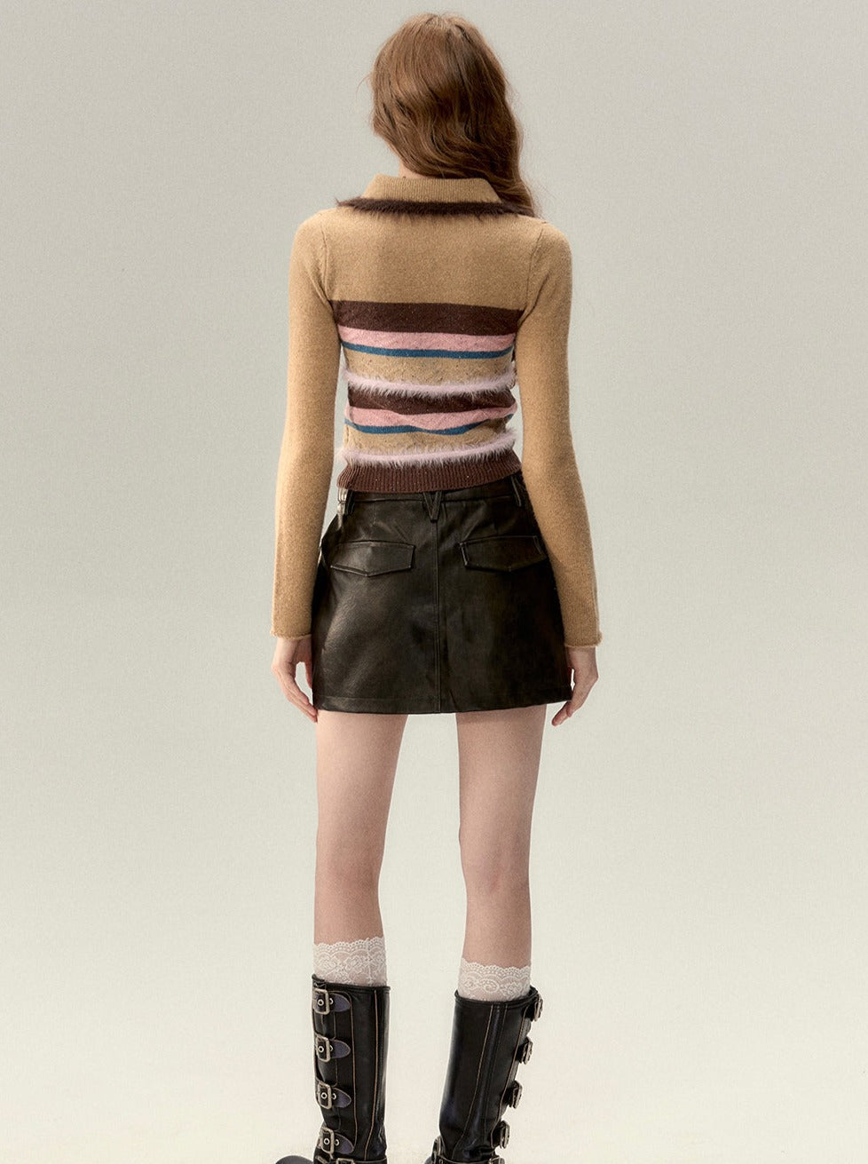 Colorful Striped Knit Cardigan