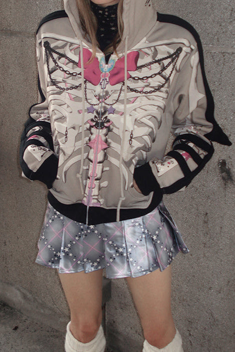Hoodie Ribbon Sweatshirt Animal Print