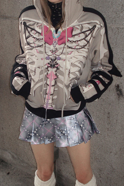 Hoodie Ribbon Sweatshirt Animal Print