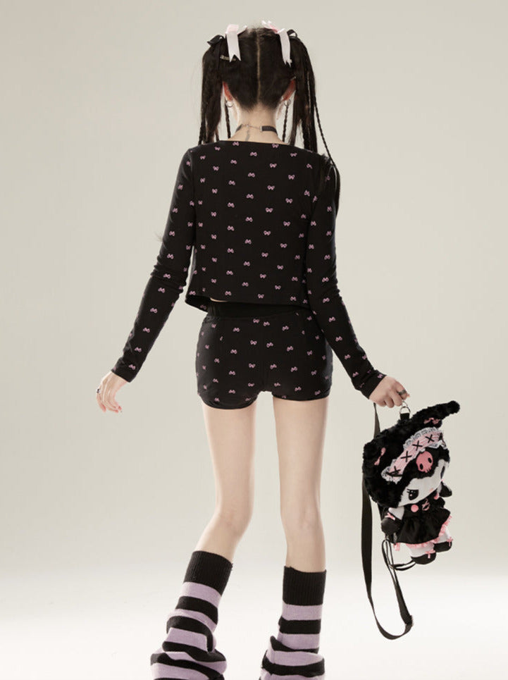 Dress Lazy Chic Pants Cardigan + Black Bootcut Suspender