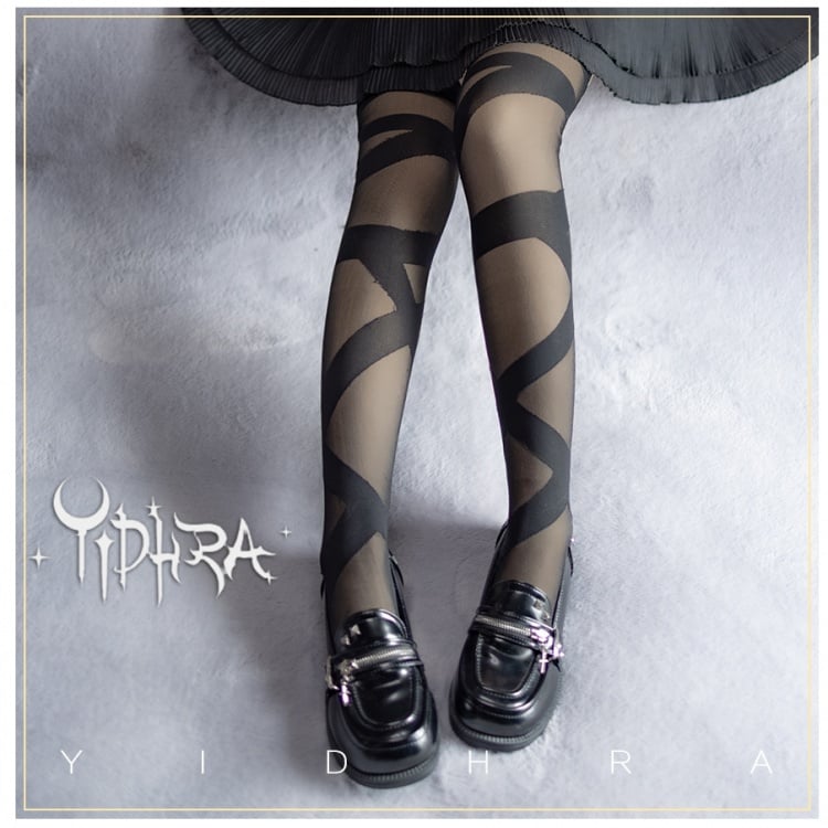 Semi-sheer Striped Pattern Stockings