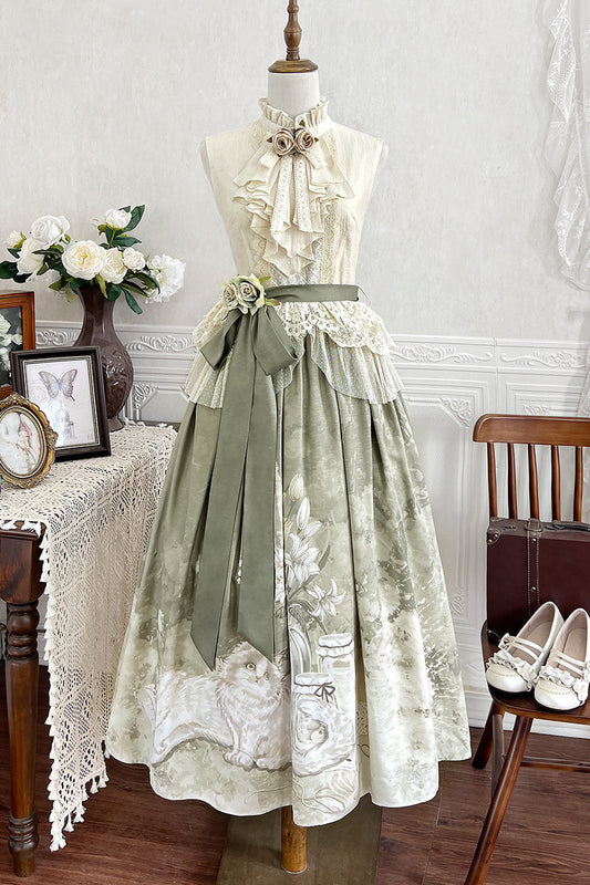 Product Kula + Retro Flourescent Sleeveless Reserved Time Top Elegant Skirt