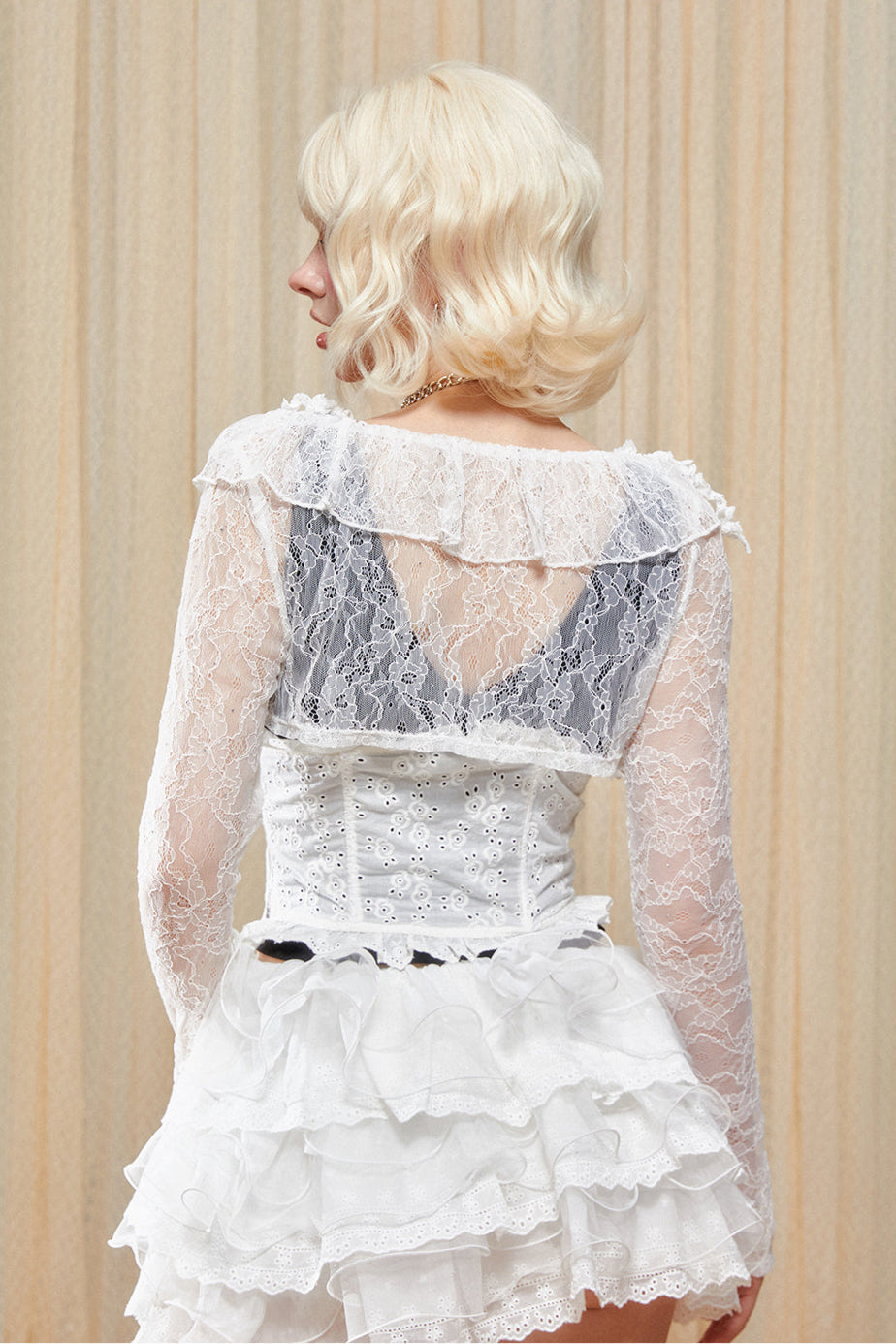 Lace Cardigan Short Sheer Ultra