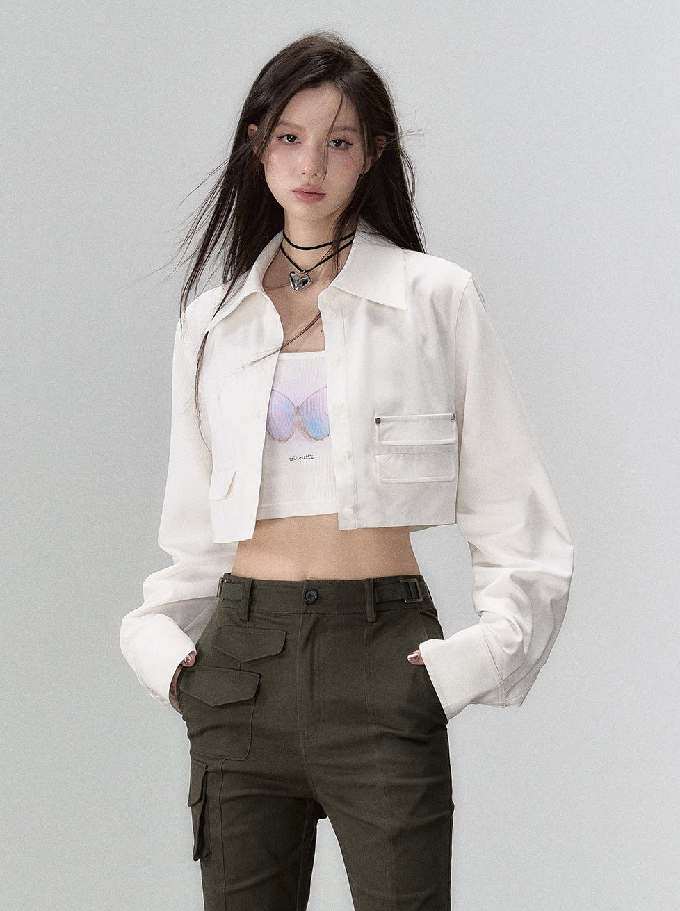 Jupe tendance deux pièces veste manteau + short