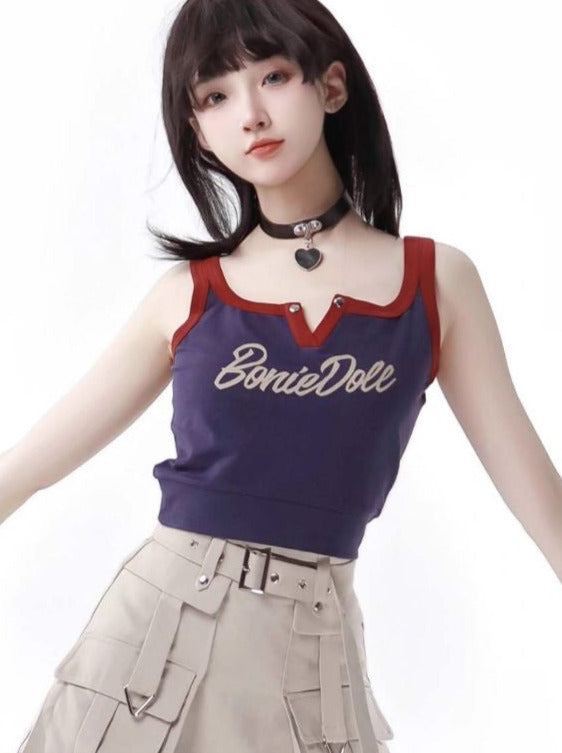 キャミソール＋キーネックスカート カラーアメリカンガールカーゴスリー