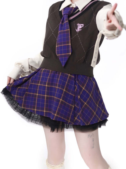 Multi -pocket Taro Purple Jacket Knit Best Skirt Suit
