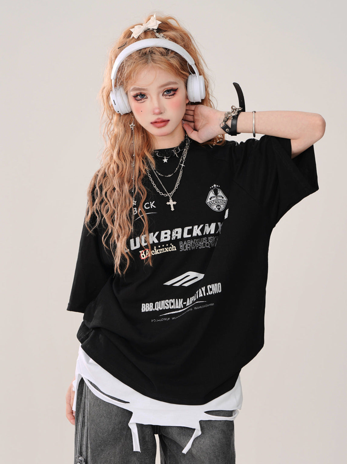 Black Top Cross + Street Chain American T-Shirt Tank Loose
