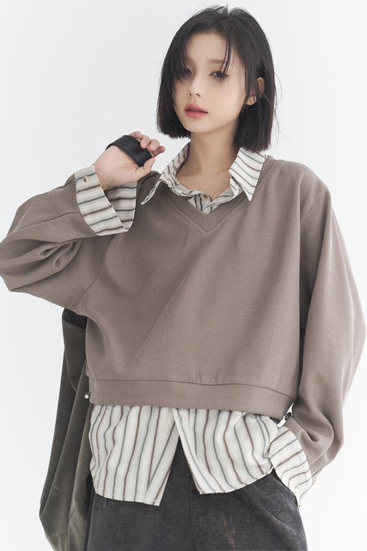 Sweatshirt im lockeren Zweiteiler-Stil