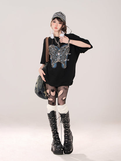 Butterfly T-Shirt American Loose Street