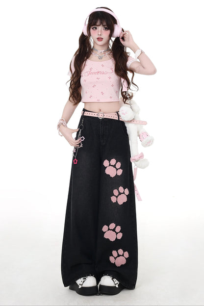 Straight Waist Jeans Sweet High