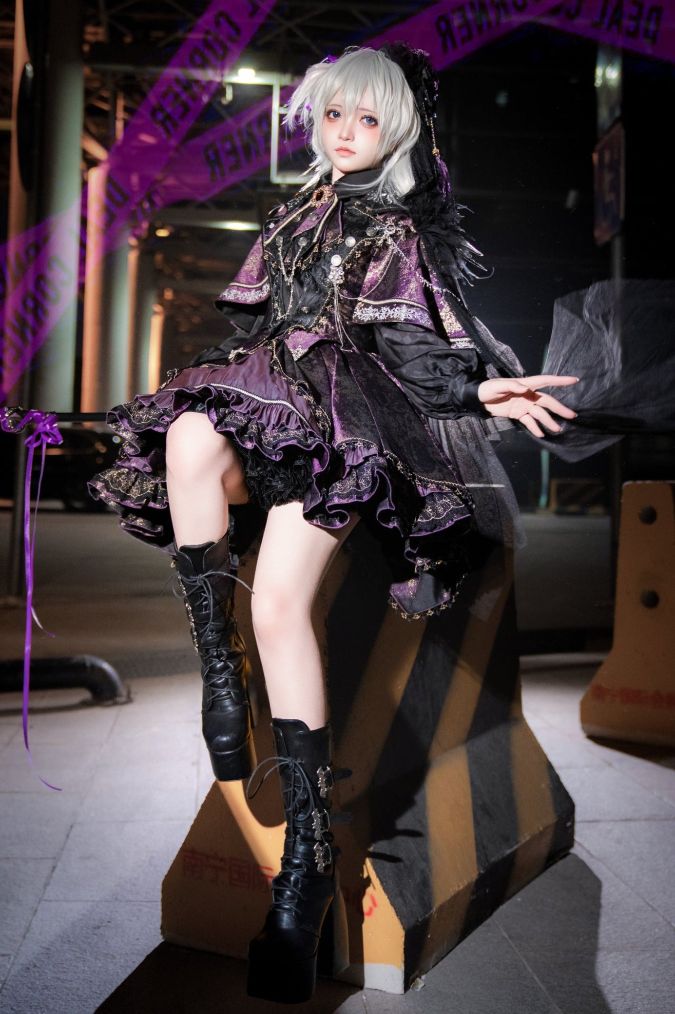 Set Pre-order Gold Cape Up product Phantom Black Purple Small Dress Kaito