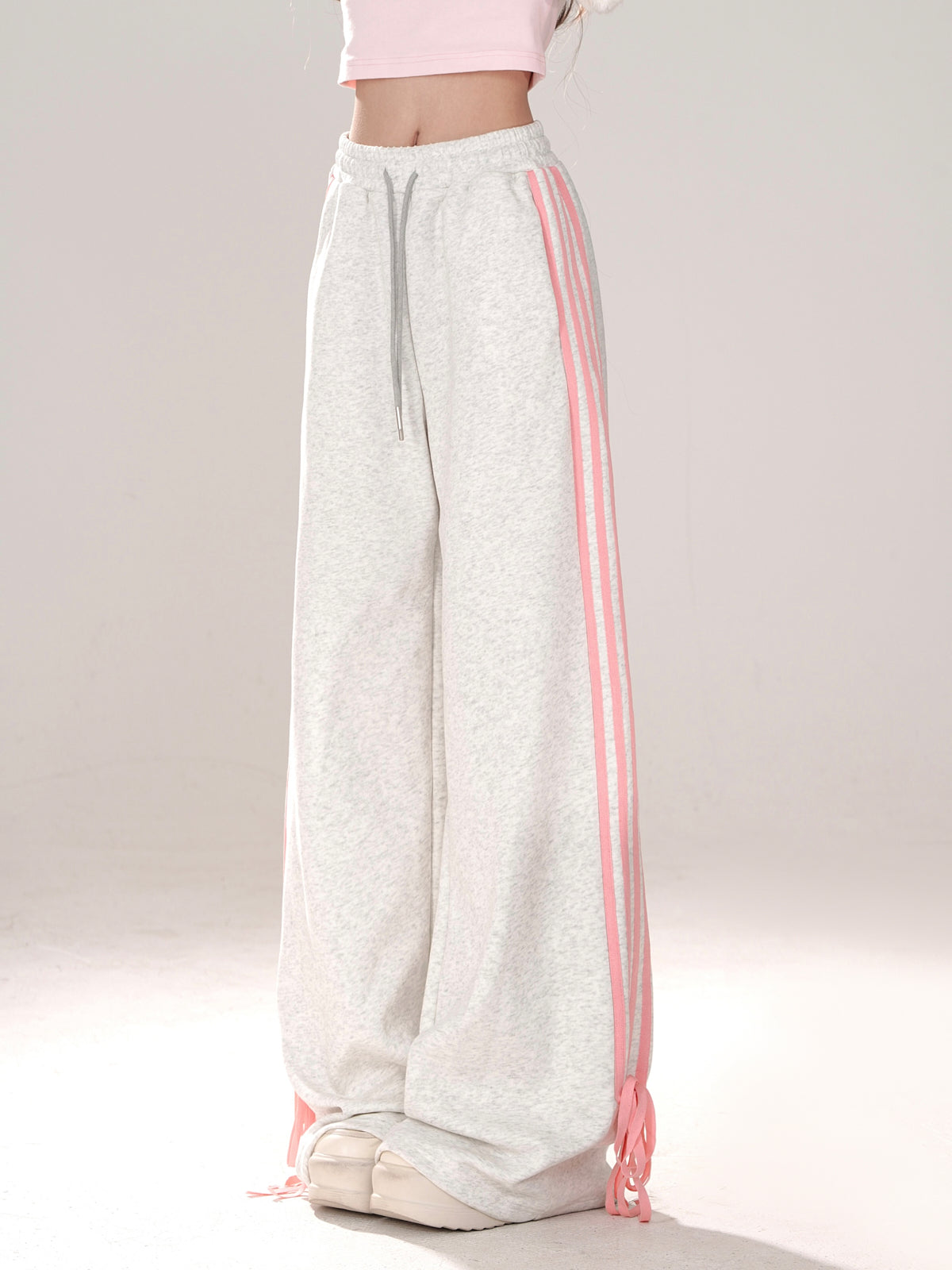Ribbon Design Pants Street Drawstring American Casual