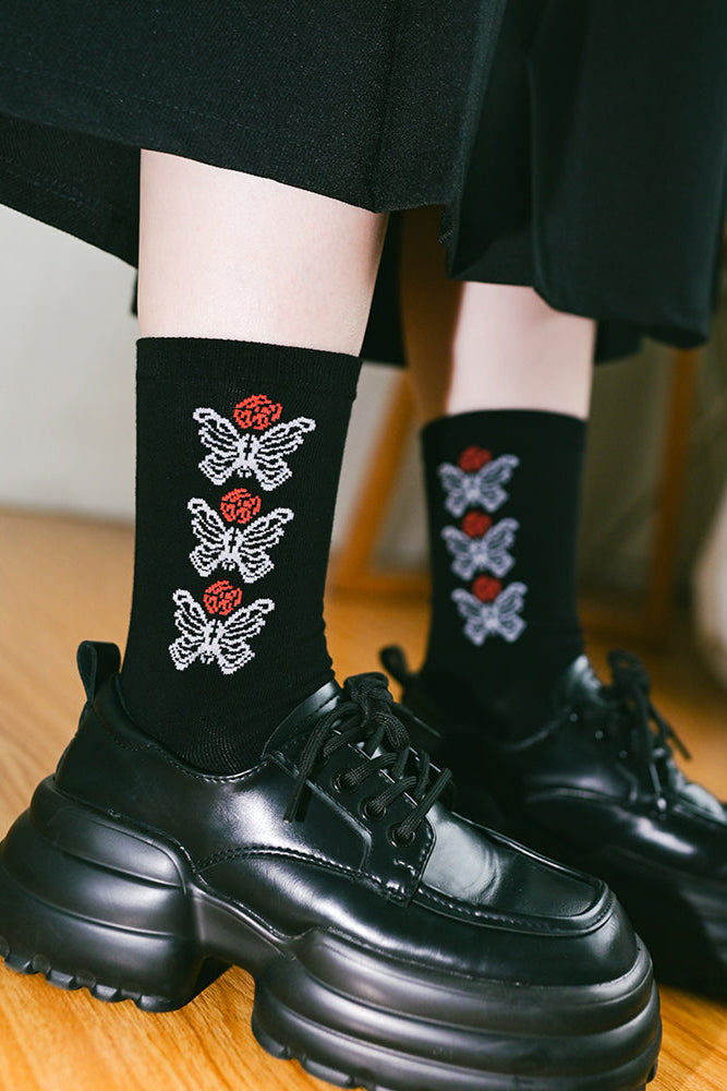 Retro Medium Butterfly Bloom Socks