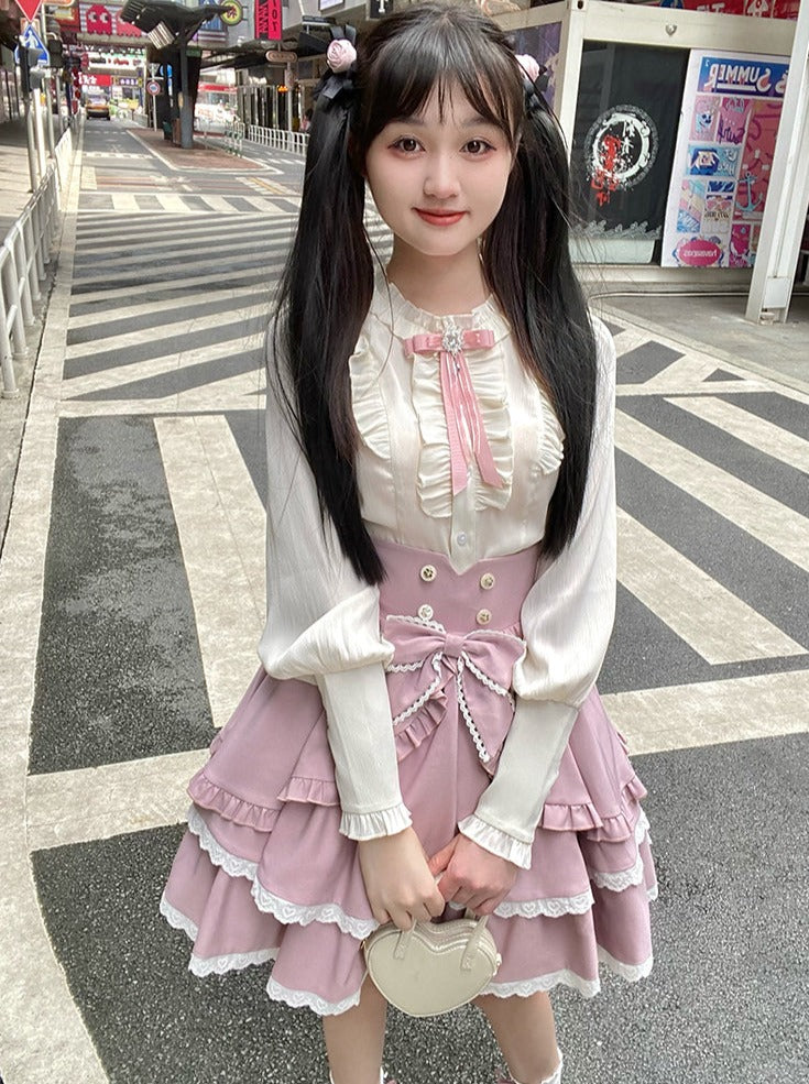 Cotton Sweet Girly Sleeve Shirt