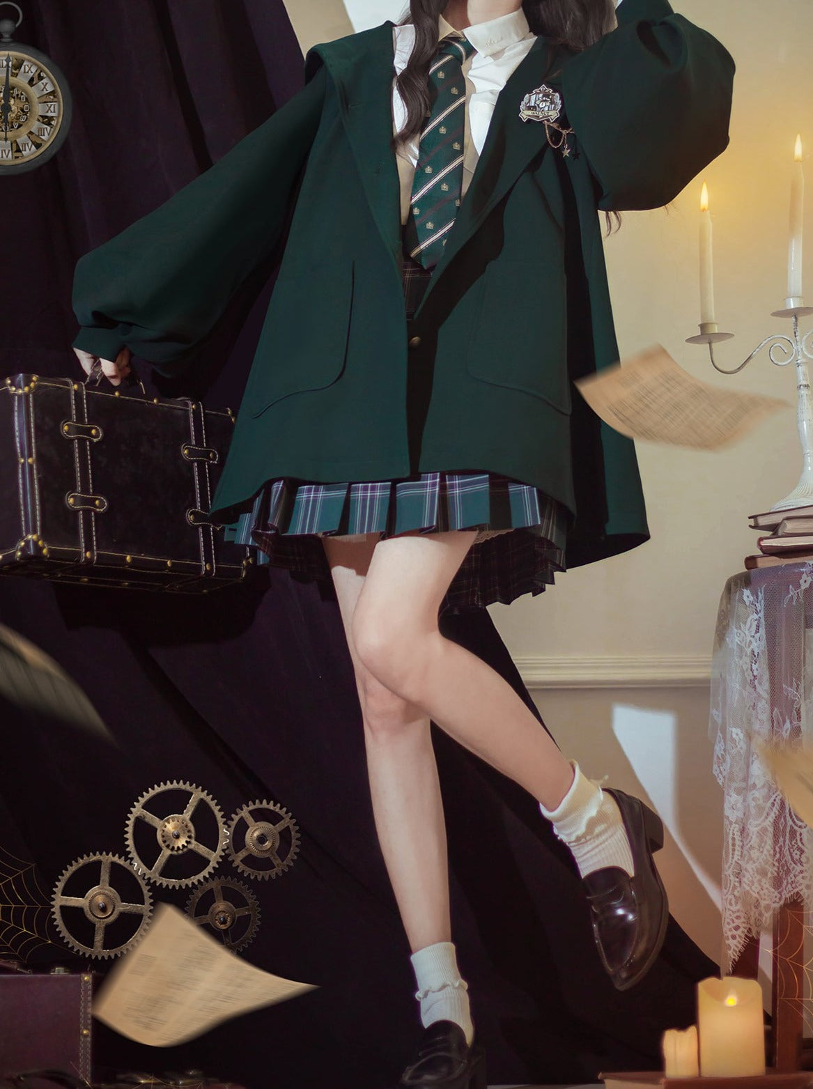 Jacket Cloak Retro Magic + College Brooch College