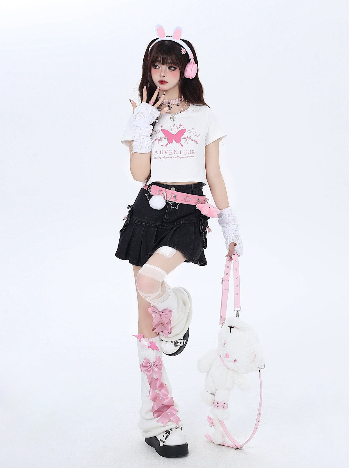 Butterfly Dream T-Shirt Short Slim Ribbon Back