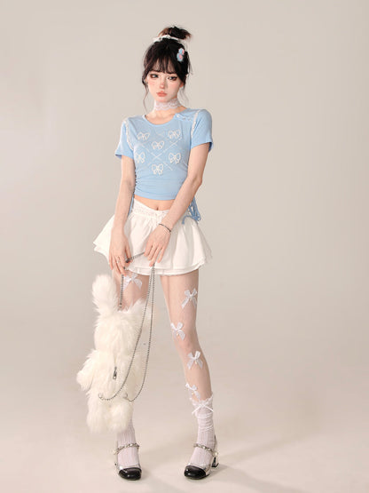 Ribbon Short Fit Sweet Slim Top