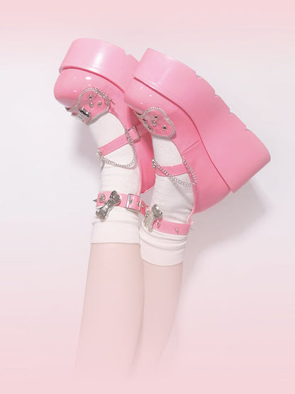 Platform Rivet Punk Bone Millennium Shoes