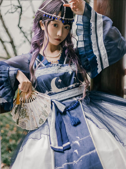 Ensemble Lolita Night Crescent Moon Robe suspendue