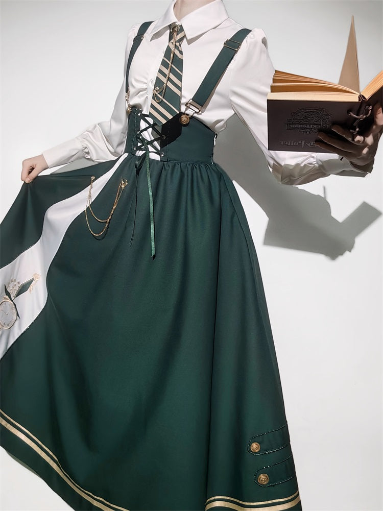 Blouse Traveler Skirt New + Short Cape Flared Time Lace-up
