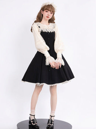 Song Love Elegant Dress Short/Long Lolita Reservations Black Piano Satin Sass