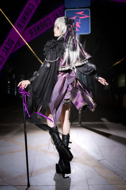 Set Pre-order Gold Cape Up product Phantom Black Purple Small Dress Kaito