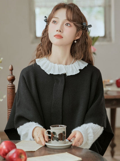 Fur Cape Cloak Pompon