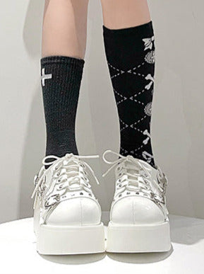 Chaussures à plateforme punk cloutées Lolita