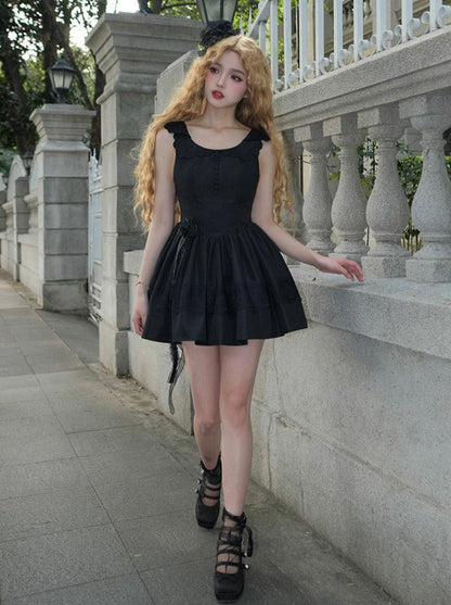 Chemisier en dentelle blanche + veste noire, robe classique noire, style gothique et nuit à volants, voyageuse