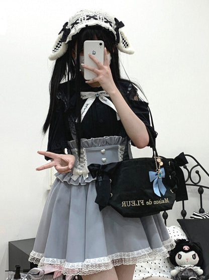 Race Shear Shoulder Cape Mine Ribbon Shirt