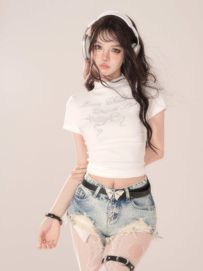 Collar Breeze Top Small Short High Ditis