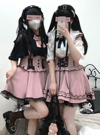 Race Shear Shoulder Cape Mine Ribbon Shirt