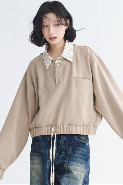 Sweater Top Collar Layered Look