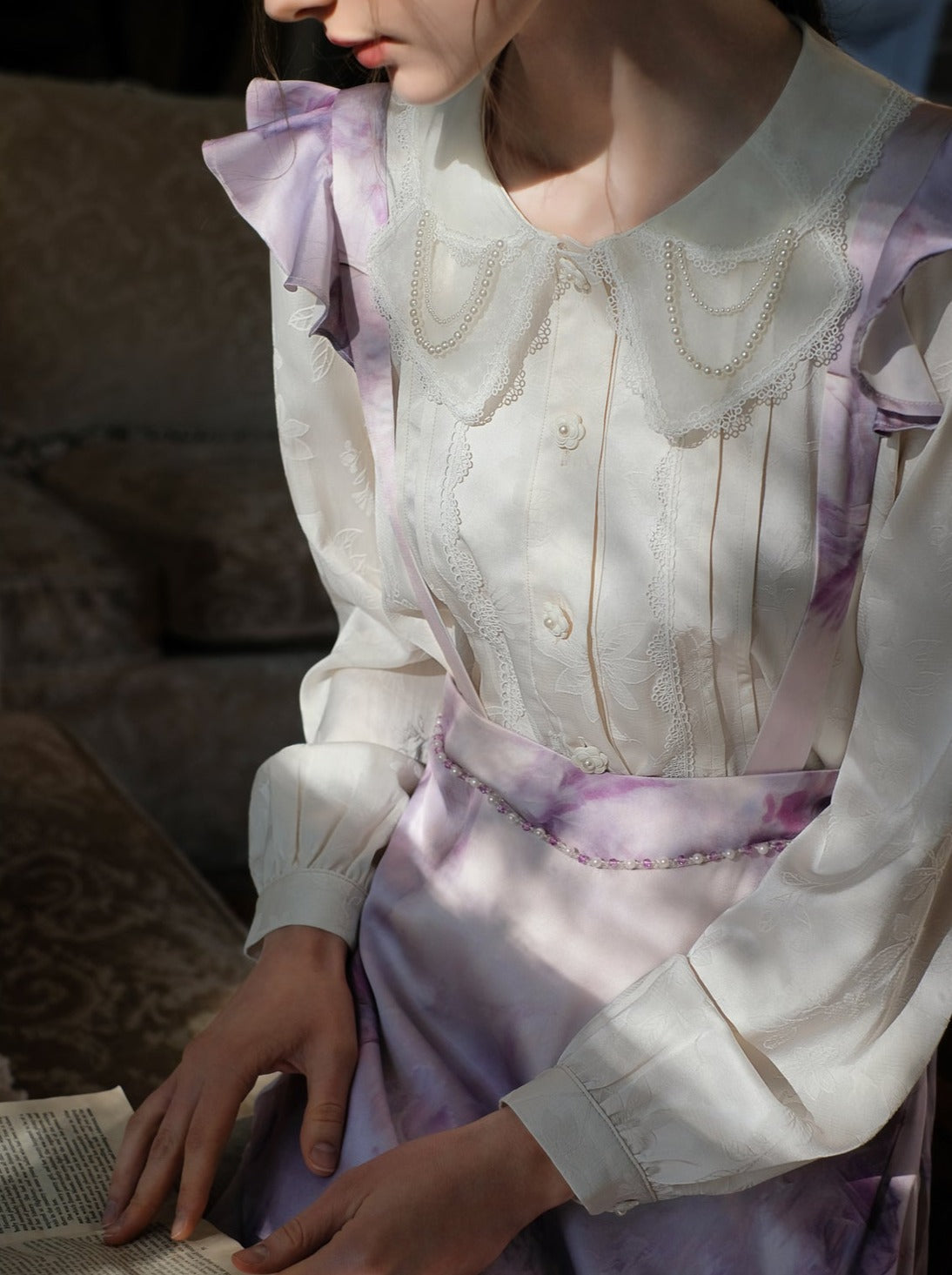 White Blouse Retro Moonlight