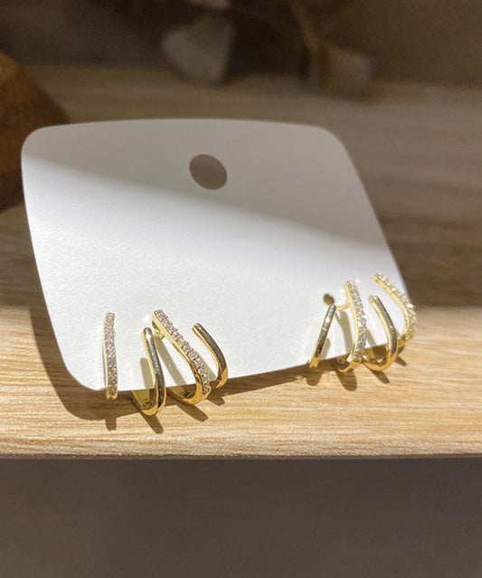 Zirkon Kupfer Gold Einzigartige Legierung Ohrstecker