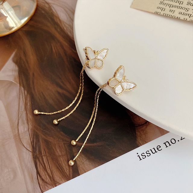 Fringed Butterfly Earring Alloy