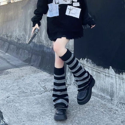/ Warmer Set Striped Leg Tights